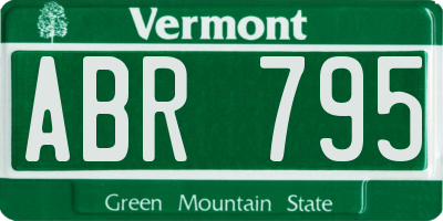 VT license plate ABR795