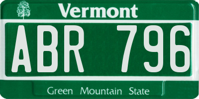 VT license plate ABR796