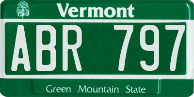 VT license plate ABR797