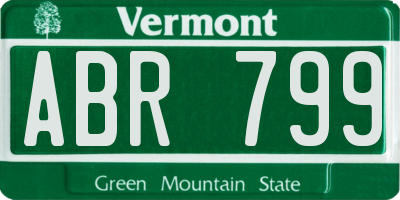 VT license plate ABR799