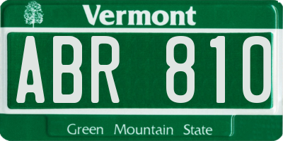 VT license plate ABR810