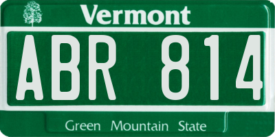 VT license plate ABR814