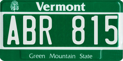 VT license plate ABR815