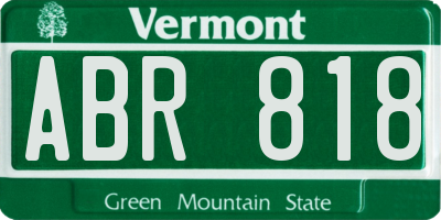 VT license plate ABR818