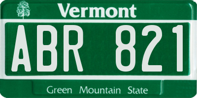 VT license plate ABR821