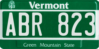 VT license plate ABR823