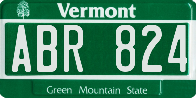 VT license plate ABR824