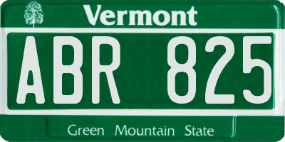 VT license plate ABR825