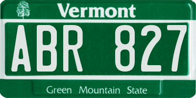 VT license plate ABR827