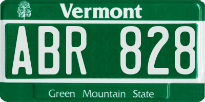 VT license plate ABR828