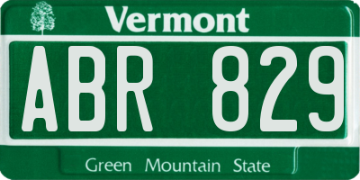 VT license plate ABR829