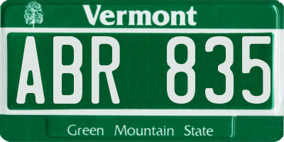 VT license plate ABR835