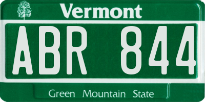 VT license plate ABR844