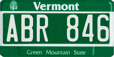 VT license plate ABR846