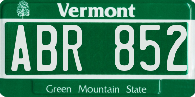 VT license plate ABR852