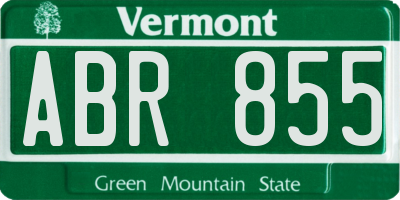 VT license plate ABR855