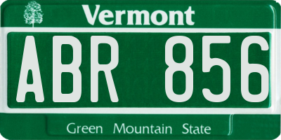 VT license plate ABR856