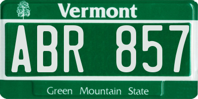 VT license plate ABR857