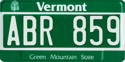 VT license plate ABR859