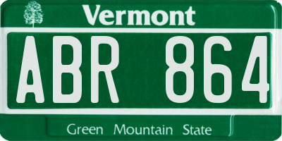 VT license plate ABR864