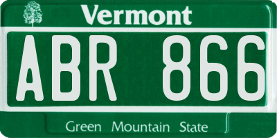 VT license plate ABR866