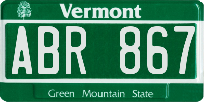 VT license plate ABR867