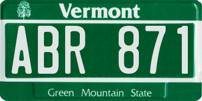 VT license plate ABR871