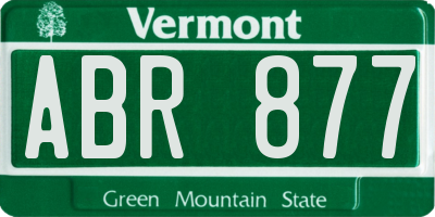 VT license plate ABR877