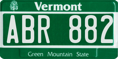 VT license plate ABR882