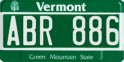 VT license plate ABR886