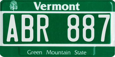 VT license plate ABR887