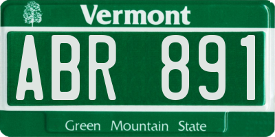 VT license plate ABR891