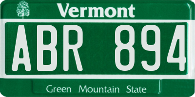 VT license plate ABR894