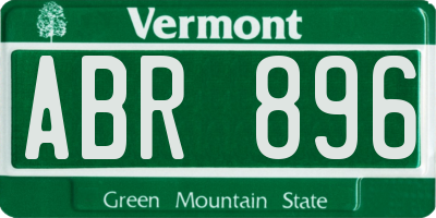 VT license plate ABR896