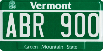 VT license plate ABR900