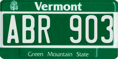 VT license plate ABR903