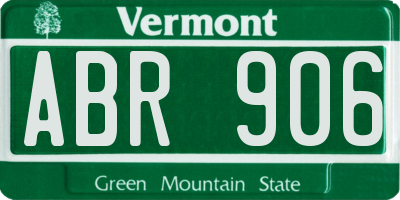 VT license plate ABR906