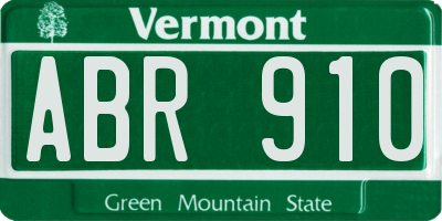 VT license plate ABR910