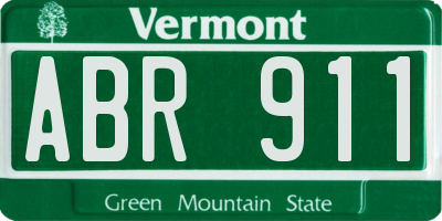 VT license plate ABR911