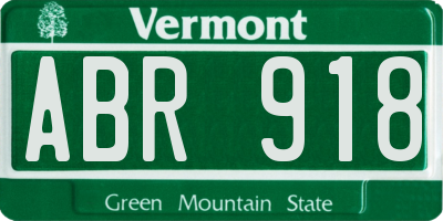 VT license plate ABR918