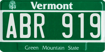 VT license plate ABR919