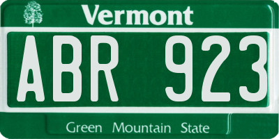 VT license plate ABR923