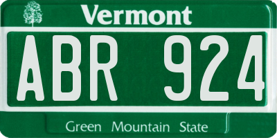 VT license plate ABR924