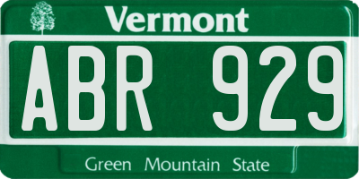 VT license plate ABR929