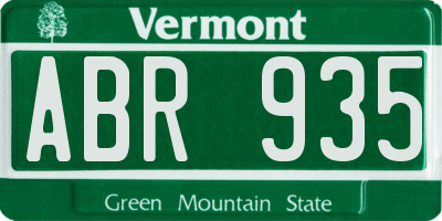 VT license plate ABR935