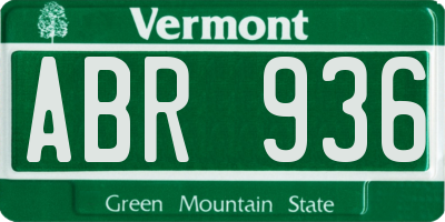 VT license plate ABR936