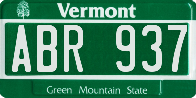 VT license plate ABR937