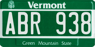 VT license plate ABR938