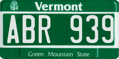 VT license plate ABR939