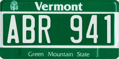 VT license plate ABR941